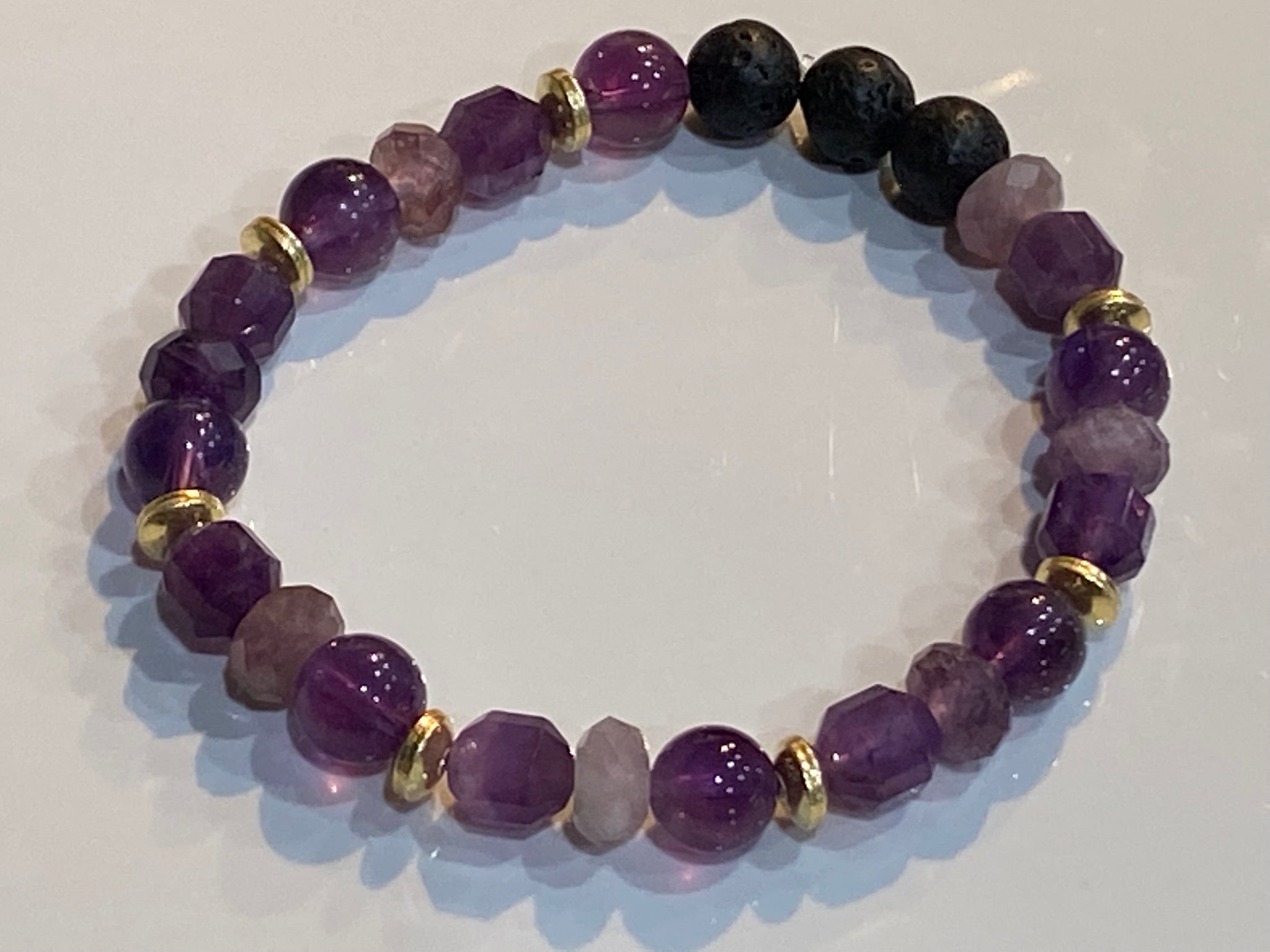 Purple Cat Eye Stone Beads Bracelet Moon Star Charm Women - Temu